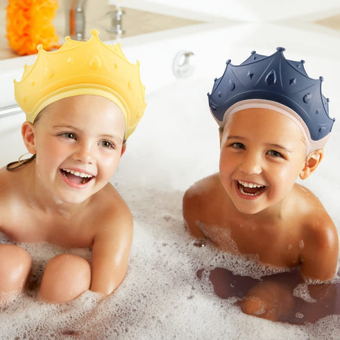 2 Pieces Soft Baby Shower Cap Soft Adjustable for Washing Hair Shield Safe Visor Cap Bathing Shampoo Shower Protection Bath Hat for Toddler Kids C...