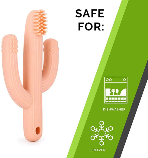 Cactus Teether, Baby Teething Toys for Babies 0-6 Months 6-12 Months, Self-Soothing Pain Relief Soft Baby Toothbrush for Babies, Toddlers, Infants...