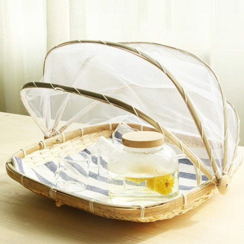 Food Serving Tent Basket - BESTCHANCEUS Hand Woven Bamboo Serving Basket Dustproof Bug Proof Mosquitoesor Vegetable Fruits Food Meals Rectangle 34...