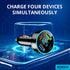 66W Car Charger Cigarette Lighter USB Charger, 4-Port Car Charger, 2 * USB 2.4 +PD+Type C Cigarette Lighter AdapterVoltmeter Compatible with Samsu...