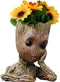 Baby Groot Pen Pot Tree Man Pens Holder or Flower Pot with Drainage Hole Perfect for a Tiny Succulents Plants 6" (Grayish Brown)...