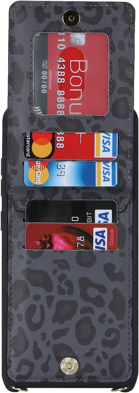 Samsung Galaxy A14 5G Case with Card Holder for Women, Galaxy A14 5G Phone Case Wallet with Strap Credit Card Slots Crossbody with Zipper Shockpro...