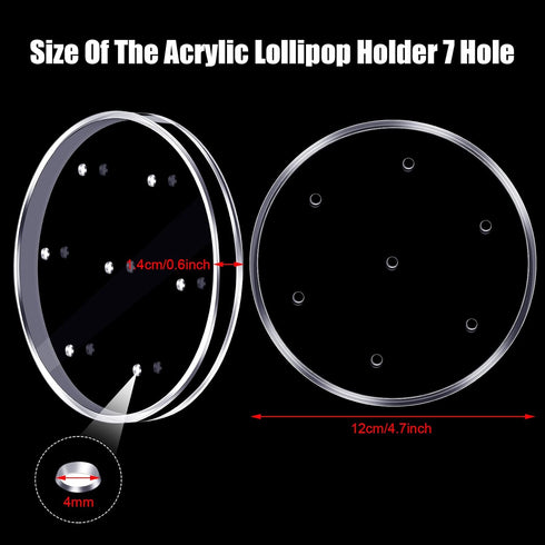 2 Pieces 7 Hole Acrylic White Cake Pop Stand Display Round Lollipop Holder for Rustic Sucker Stand Candy Holders for Wedding, Shower, Birthday Par...