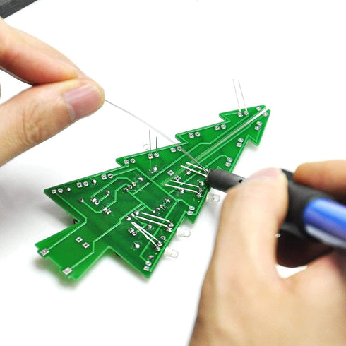 Adeept Colorful 3D Xmas Christmas Tree Led DIY Kits, 7 Color Flash RGB LED Circuit Electronic Assemble Funny Kits, STEM Project PCB Board for Stud...