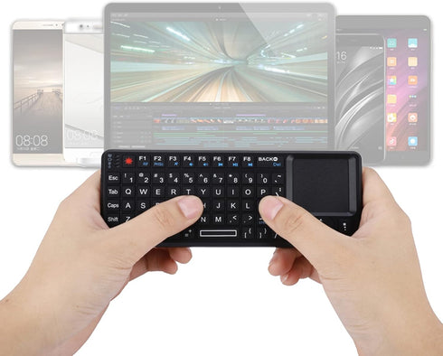 Gugxiom 2.4G Wireless Touchpad Keyboard, USB2.0 Mini Wireless Keyboard with 69 Backlight Keys, with Touch Pad, IR Indicator, Receiver and USB Cabl...