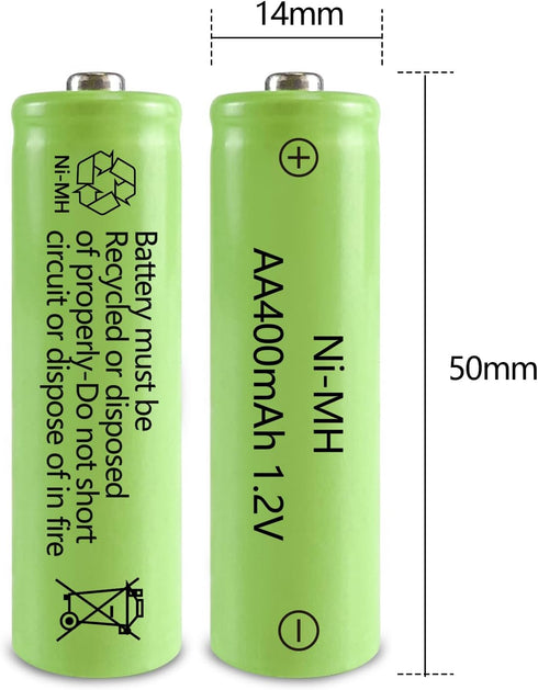 JINTION Solar Rechargeable Ni-MH AA Batteries AA 400 mAh Battery 8 Pack...