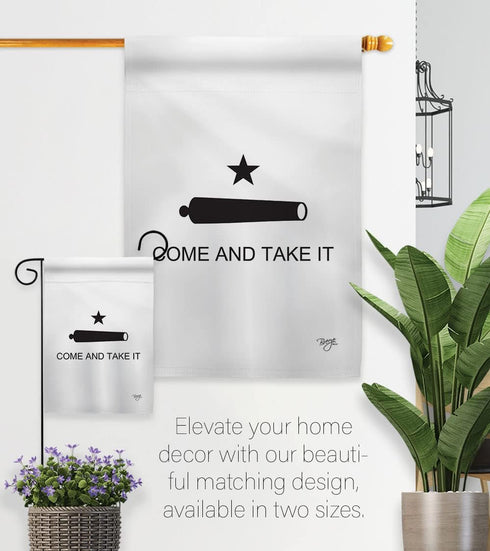 Breeze Decor - Come and Take It Canon Americana - Everyday Historic Impressions Decorative Vertical Garden Flag 13" x 18.5" Printed In USA...
