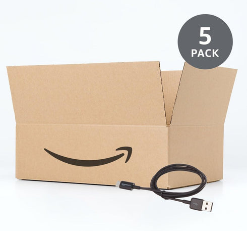 Amazon Basics 5-Pack USB-C to USB-A 2.0 Fast Charger Cable, 480Mbps Speed, USB-IF Certified, for Apple iPhone 15, iPad, Samsung Galaxy, Tablets, L...