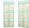 NIMES Over The Door Shoe Organizer Hanging Narrow Closet Door Storage 6 Large Clear Pockets Chart 2 Pack (Beige)...