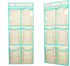 NIMES Over The Door Shoe Organizer Hanging Narrow Closet Door Storage 6 Large Clear Pockets Chart 2 Pack (Beige)...