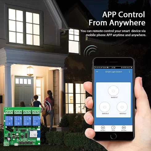 Tuya Smart Life WiFi Momentary Inching Relay Self-Locking Switch Module,DC 7-32V/USB 5V WiFi RF Bluetooth Relay,DIY Smart Home,Compatible with Ale...