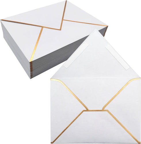 50 Pack 4x6 Envelopes Self Seal, White 4x6 Envelopes for Invitations with Self-Adhesive A6 Envelopes Self Seal for Weddings, Invitations, Photos, ...
