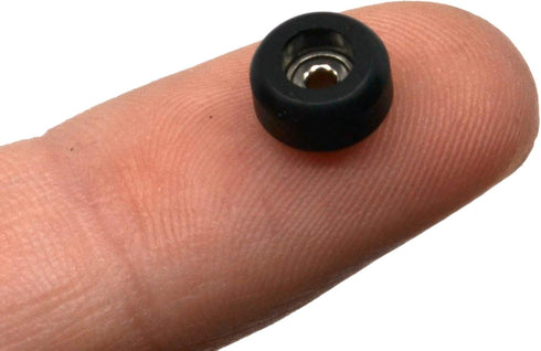 Teak Tuning CNC Polyurethane Fingerboard Bearing Wheels, Black - Set of 4 Wheels - Durable Material with a Hard Durometer...
