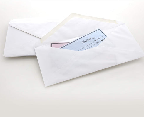 BAZIC White Envelope #10 Gummed Seal 4 1/8 x 9 1/2, No Window Mailing Envelopes, for Businesses Checks Invoices (50/Pack), 1-Pack...