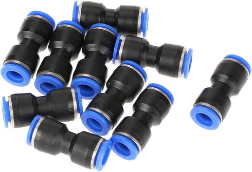 Straight Push Connectors, 4/6/8/10/12 mm Quick Release Plastic Push to Connect Fittings Kit, 50 Pcs Air Line Fittings for 5/32 1/4 5/16 3/8 1/2 Tu...
