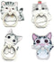 4Pcs Phone Ring Holder Stand, Cute Dogs Cats Butterfly Animal 360 Rotation Finger Ring Grip Kickstand Mount for Cellphones and Tablets (Cats Ring)...
