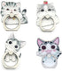 4Pcs Phone Ring Holder Stand, Cute Dogs Cats Butterfly Animal 360 Rotation Finger Ring Grip Kickstand Mount for Cellphones and Tablets (Cats Ring)...