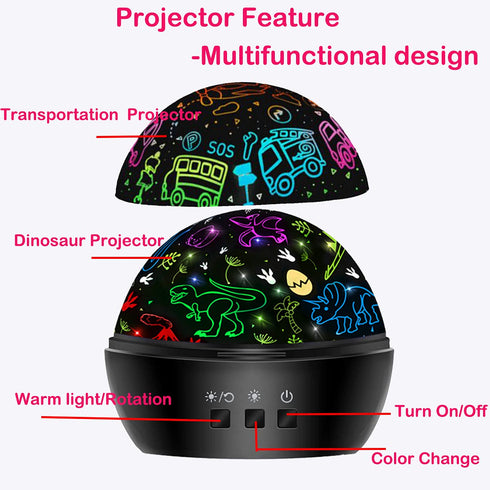 HONGID Night Light for Kids,Dinosaur Night Light Projector for Kids Toddler Boys,2 in 1 Toys for 3-8 Year Old Boys,Chirstmas Xmax Birthday Gifts f...
