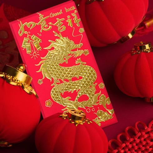 Hying 36 PCS Chinese Red Envelopes Chinese HongBao Card Envelopes 2024 Chinese New Year Lucky Money Pockets Lunar Year Dragon Red Envelopes for Ne...