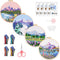 NEWSEE 4 Sets of Starter Kits for Embroidery Beginners, Cross Stitch kit, Embroidery Starter Kit Including Embroidery Hoop, Color Threads and Embr...