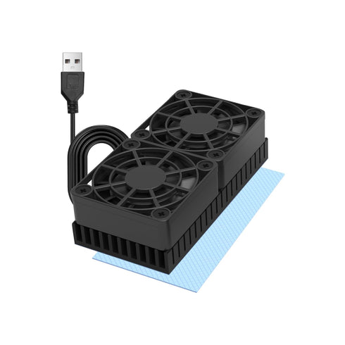 PANO-MOUNTS 40mmx2 Mini USB Radiator Fan Silent and Efficient 4010 Fan with Included 10mm Aluminum Heat Sink and Thermal Pad for Graphics Cards Ro...