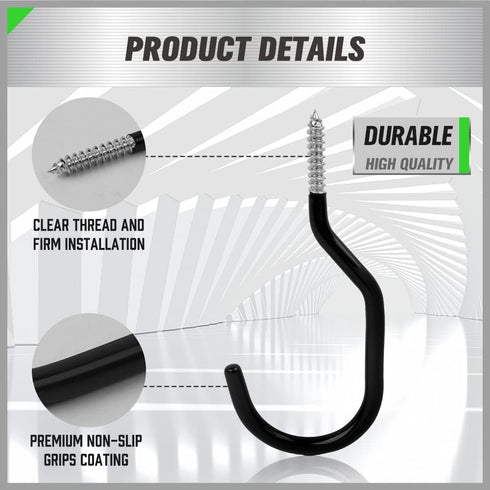 SWANLAKE 6 Pack Heavy Duty Bike Hook, 6 inches, Capacity 100 LBS, Bike Hooks for Garage Wall and Bike Hooks for Garage Ceiling...