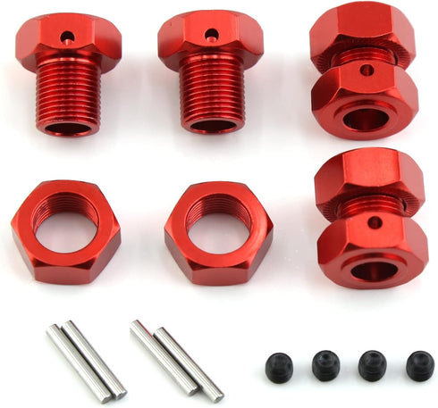 17mm Wheel Hex 5mm Extended and 17mm Wheel Nut Aluminum Alloy for ARRMA Kraton 6S Outcast 6S Notorious 6S Talion 6S Upgrades Parts (Red)...