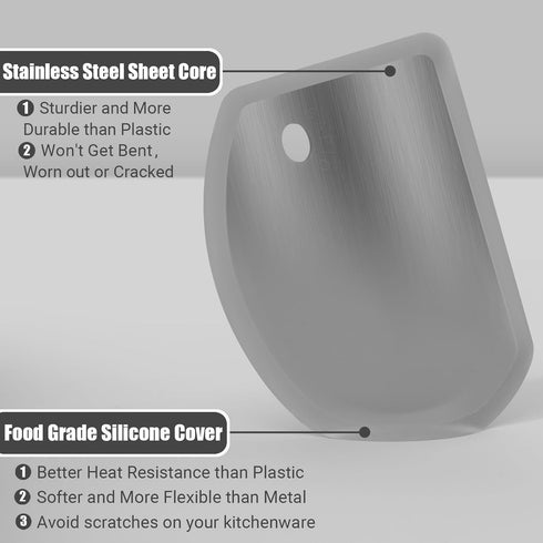 Sapid Flexible Curved Edge Silicone Bowl Scraper(5.98"x4.3"), Food Grade Dough Scraper for Baking Sourdough Bread, Cake, Multipurpose Kitchen Dish...
