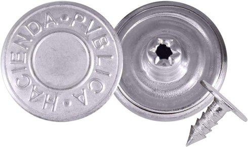 25mm Replacement Jean Buttons, Durable Tack Fastener No Sew Buttons with Back Pins Rivet for Denims, Jean, Jackets, Skirts, Silver, 10pcs Set...