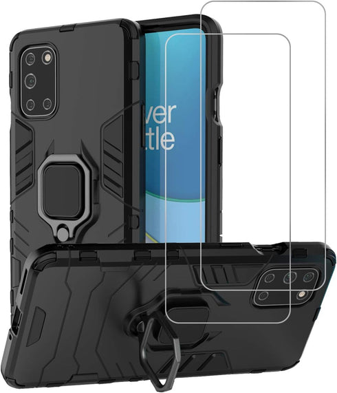 Urspasol for OnePlus 8T Case with Screen Protector (2 Pack) Tempered Glass Hybrid Heavy Duty Armor Protective Bumper Cover with 360° Degree Ring H...