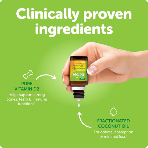 Ddrops Vegan 1000 IU 180 Drops - Daily Vitamin D Liquid - Supports Bone Health & Immune System. No Large Capsules, No Preservatives, Non-GMO, Alle...