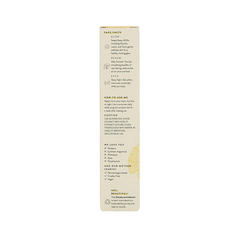Honest Beauty Overnight Resurfacing Serum | Gently Exfoliates for Smooth Skin | 5 Types of AHA's + Hyaluronic Acid | EWG Verified + Cruelty Free |...