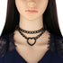 Heart Leather Choker Punk PU Necklace Goth Choker Soft Collar Chain for Women Girls Gifts...