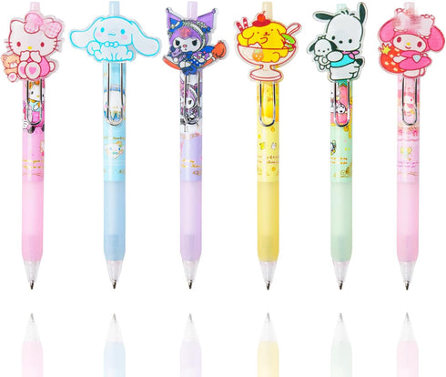 6 Pcs Cartoon Mechanical Pencils Melody Anime Black Pencil 0.5/0.7mm Kitty Kawaii Office School Supplies Cute Cat Stationery with 1 Lead Refill Se...
