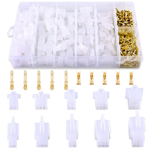 Glarks 580Pcs 2.8mm Pitch 2 3 4 6 9 Pin Wire Connectors Housing Terminal, Male & Female Plug Housing and Pin Header Crimp Wire Terminals Connector...