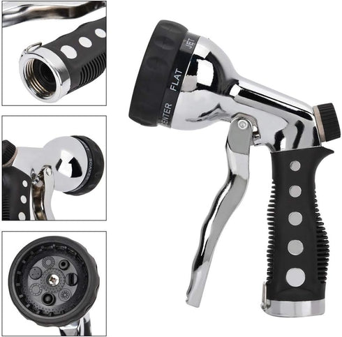 Water Hose Nozzle Sprayer, Hand Sprayer with 7 Spray Patterns High Pressure Garden Hose Spray Nozzle for Watering Plants Washing Cars Showering Pe...