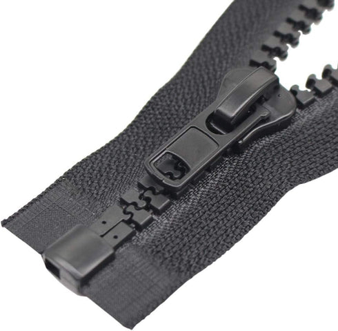 YaHoGa 2PCS #10 32 Inch Separating Jacket Zippers for Sewing Coat Jacket Winter Coat Black Heavy Duty Large Molded Plastic Zippers Bulk (32" 2pcs)...