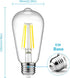 Ascher Dimmable Vintage LED Edison Bulbs, 6W, Equivalent 60W, Bright Daylight White 4000K, 80+ CRI, ST58 Antique LED Filament Bulbs, E26 Medium Ba...