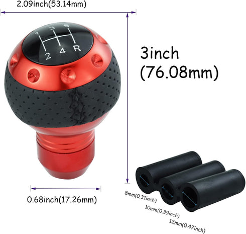 Shifter Knobs 5 Speed Gear Ball Shift Handle Car Transmission Lever Handle for Most Manual Automation Vehicles (Red)...
