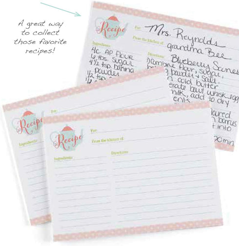 Recipe Cards, 6.25 x 4.675-Inch, Tea Time...