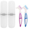 Healeved 2 Sets Denture with Toothbrush Cases, Denture Cleaning Personal Denture Toothbrush Small Double-Side Assorted Color...
