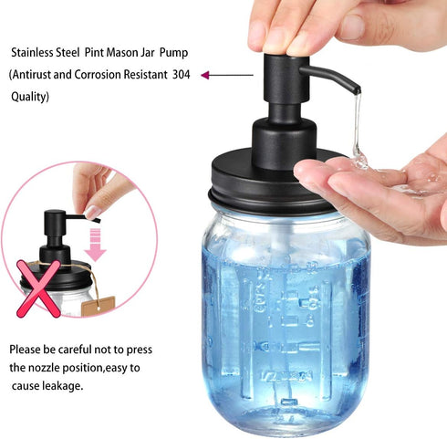 Mason Jar Bathroom Accessories Lids Set(4pcs) - Jars Not Included - Soap Dispenser,Toothbrush Holder, Apothecary Jars Lids for Regular Mouth Mason...