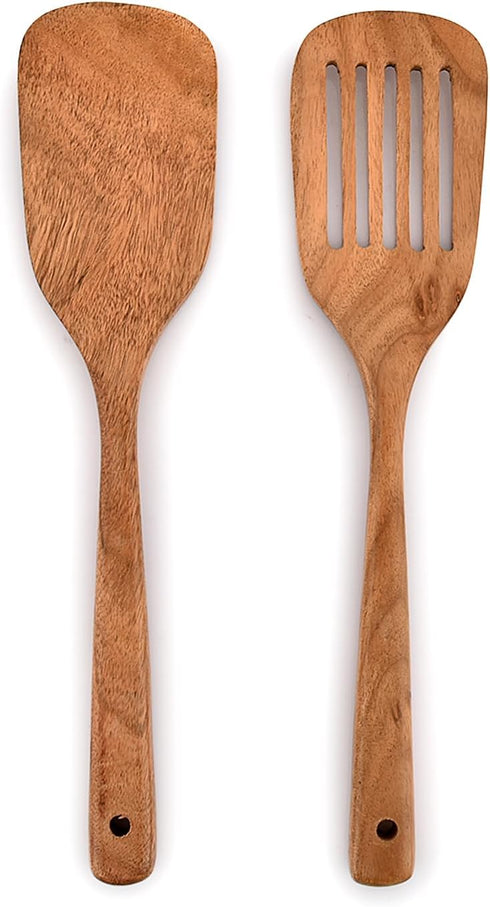 Salad Servers Acacia Wood Wooden Utensils for Serving Salad for Women, Fall Gifts,Thanksgiving Gifts,Christmas Gifts for Mom (Set of 2),(13" x 3" ...