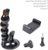 SUREWO Flexible Gooseneck Suction Cup Car Mount Holder for GoPro 12, Flexible Extension Car Windshield Mount with Phone Mount for GoPro Hero 11 10...
