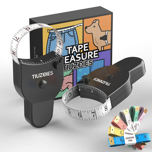 Tape Measure 2 Pack Body Measuring Tape 60inch (150cm), Lock Pin and Push-Button Retract, Ergonomic and Portable Design, Accurate Measuring Tape f...