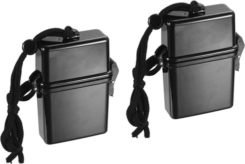 PATIKIL Waterproof ID Card Badge Holder, 2 Pack Floating Sports Case Locker with Lanyard Buoyant Case Box, Black...