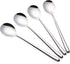 Stainless Steel Spoon,Long handle Great Circle Soup Spoons Korean Long Handled Soup Spoon,Stainless Steel Round handle Bar Spoons Silver Set of 4...