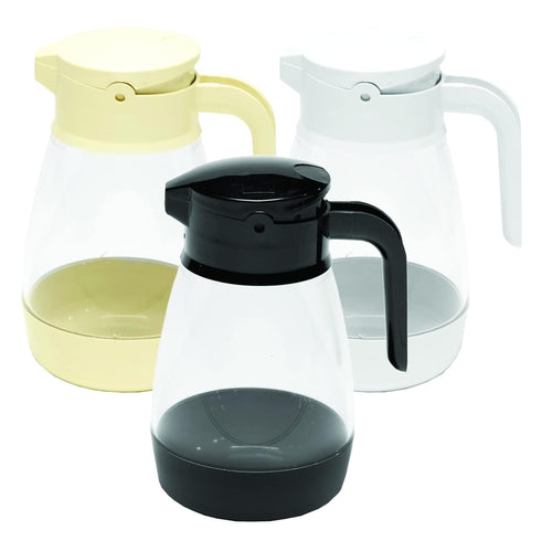 Service Ideas SY916AL Syrup Dispenser, 16 oz, Almond/Clear...
