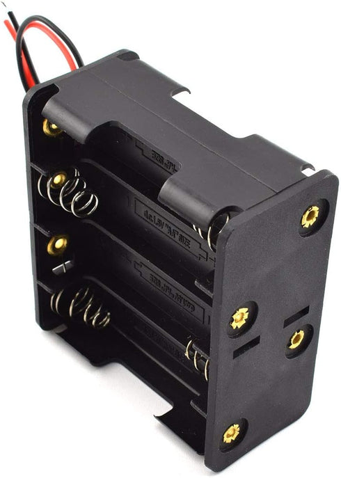 SDTC Tech 4-Pack 2/4/6/8 x AA Battery Holder with Wire Leads 3/6/9/12 Volt Battery Case Box Kit for Arduino Project Led Circuit Experiment...