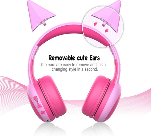 gorsun Bluetooth Kids Headphones with Microphone,Children's Wireless Headsets with 85dB Volume Limited Hearing Protection,Stereo Over-Ear Headphon...